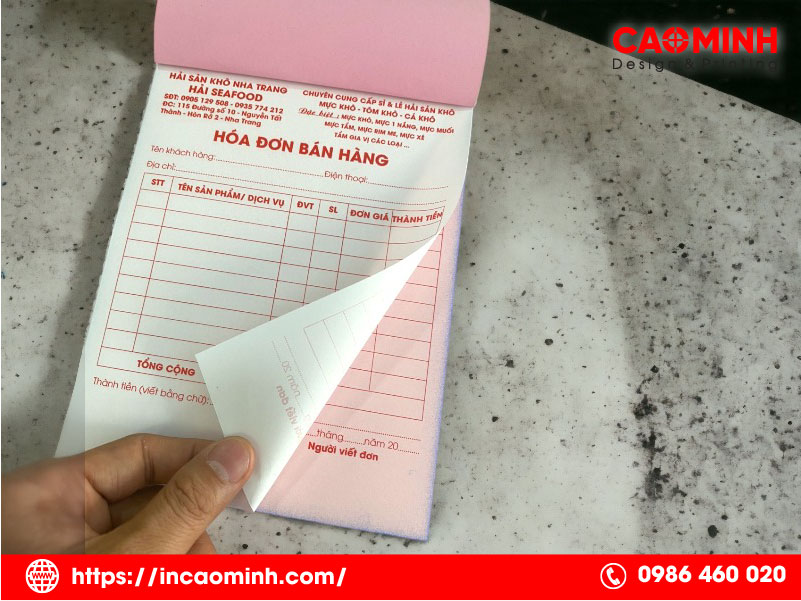 In hóa đơn bán lẻ hàng hóa 2 liên, 3 liên giá rẻ 1 in hóa đơn bán lẻ