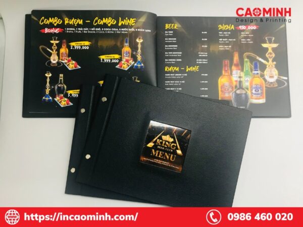 In menu bìa da chất lượng cao cấp, sang trọng và hiện đại 2 In menu da