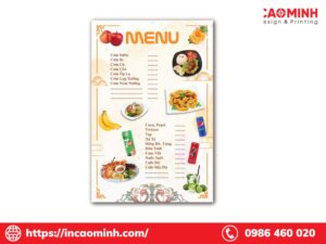 7 kích thước menu phổ biến thông dụng | In Ấn Cao Minh
