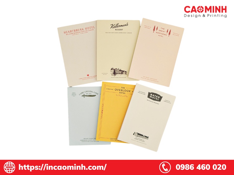 kích thước tập ghi chú khách sạn